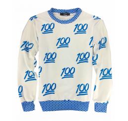 Seahuman Men's 100 Score 3D Emoji Sweatshirts